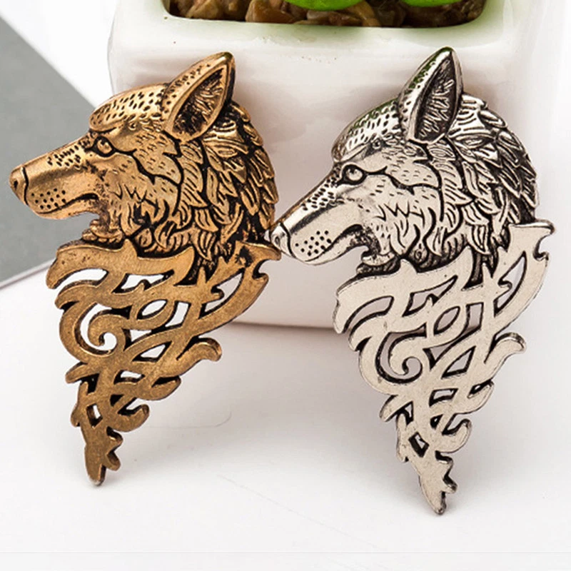 Pin Brooch Wolf Head Lapel Pin Men s Suit Collar Pin Jewelry Wolf