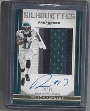 NELSON AGHOLOR 2016 PREFERRED SILHOUETTE GOLD JUMBO 4 COLOR PATCH AUTO #D 10/10