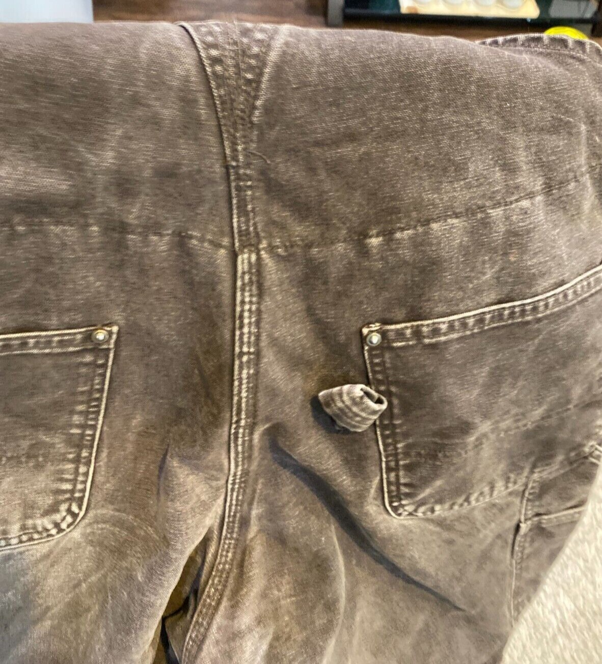 CARHARTT LINED OVERALLS BROWN DOUBLEKNEE BIB OVERALLS RN 14806 SZ 38