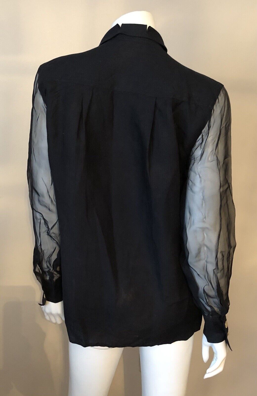 Auth CHANEL Black Linen Blouse Shirt Size 40 - image 3