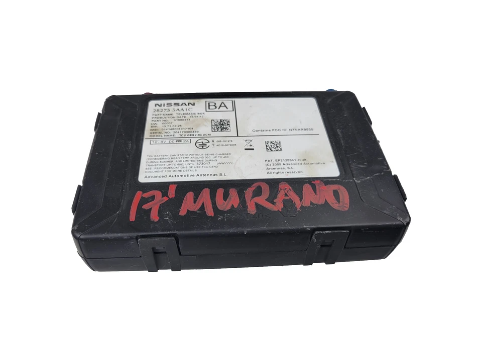 2017 Nissan Murano Telematic Control Box Unit 282755AA1C OEM - Image 4 of 4