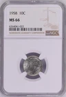 1958  10C  Roosevelt Dime NGC MS66   6264041-022