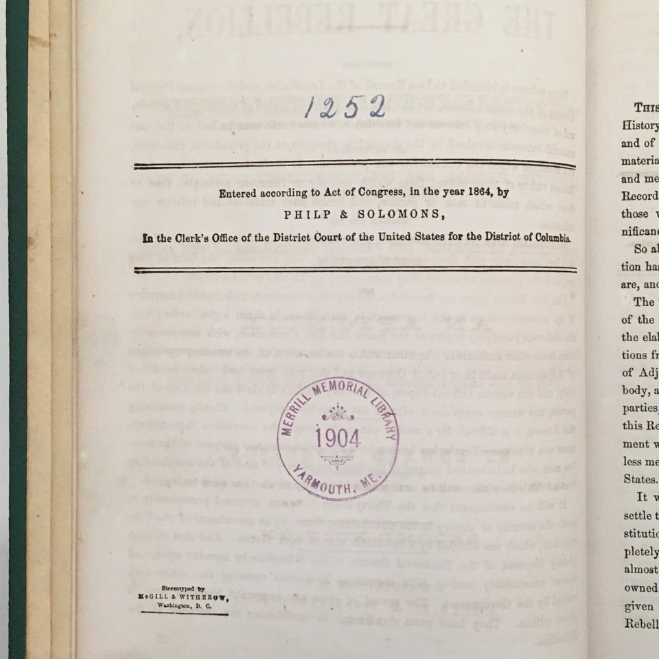 The Political History of the USA During the Great Rebellion 1865 2d Ed McPherson - Image 4 of 4