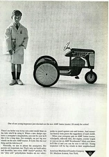 Vintage Ad Print AMF Junior Tractor, ,1963. 8 x 11