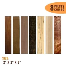 8 Pcs, Multi Species Hardwood 2x2x6 Turning Wood Blanks Lathe- Free US Shipping 