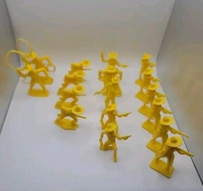Vintage Tim Mee Toy Yellow Soft Plastic Cowboy's, Different Poses/Stances 3-4"