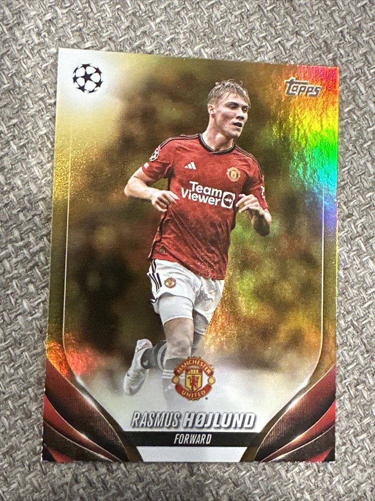 2023-24 Topps UEFA Club Competitions Man United Rasmus Hojlund Gold Foil /50
