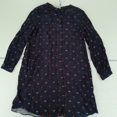 HOBBS Kleid 10 Navy Multi Ditsy Blumendruck Damen Langarm Tunika Marti Knie