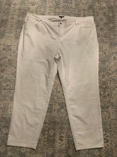 Eileen Fisher Garment-Dyed Organic Cotton Stretch Denim Slim Ankle Jean Sz 24W