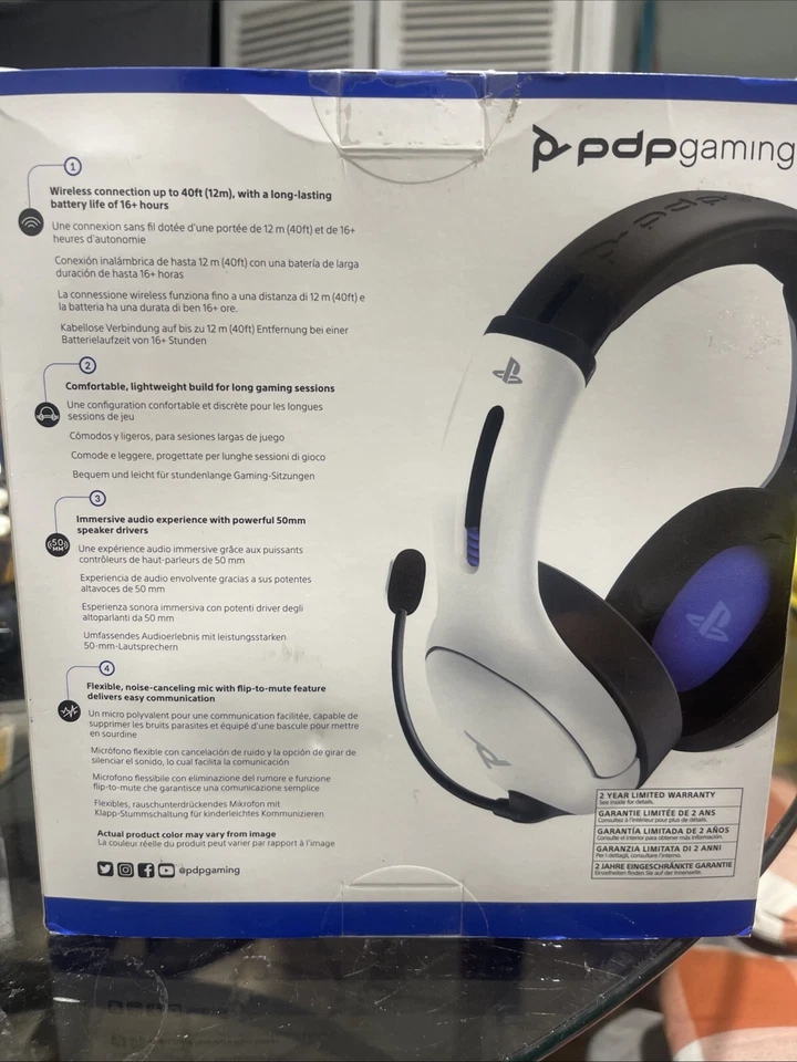 PDP Gaming PlayStation 5 / 4  LVL50 Wireless Gaming Headset - White OPEN BOX NEW - Image 2 of 4