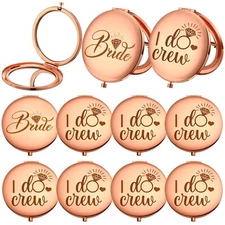 Barydat 8 Pcs Bridesmaid Gifts Set Magnifying Compact Mirror Bride I Do Crew ...