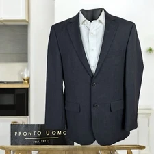 Pronto Uomo Blazer Jacket Mens 40R Solid Dark Gray
