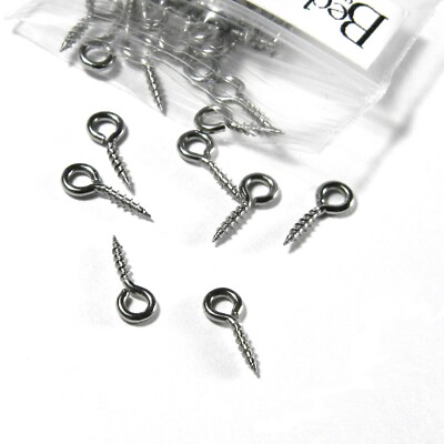 10 Little Surgical Stainless Steel Silver Screw in Bail Peg Eye Pin Findings