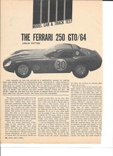Ferarri 250 GTO/64 Slot Car Vintage Magazine Article PHOTOCOPY