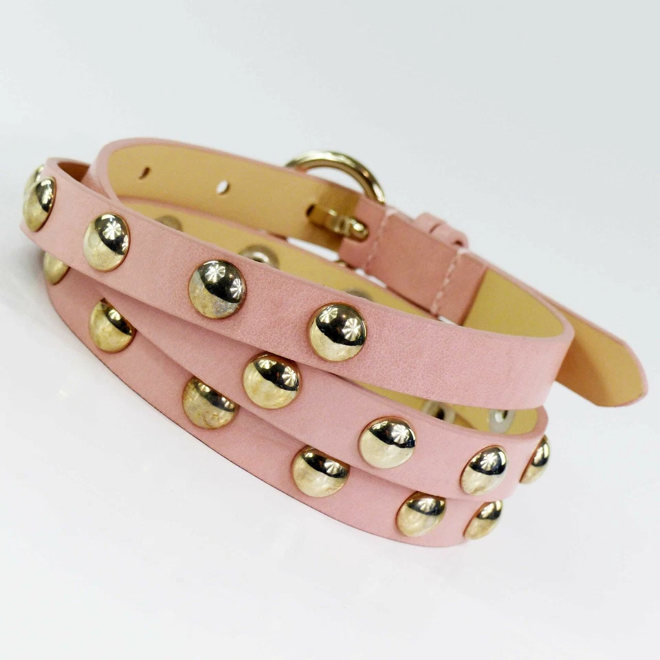 Guess Gürtel Damen Gürtel Rosa schmal modisch mit Nieten NEU - Bild 2 von 4