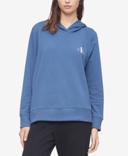Calvin Klein Women s French Terry Lounge Hoodie blue Plus Size 2X MSRP 54