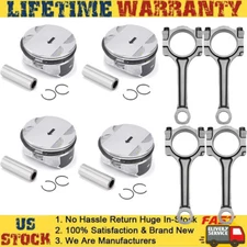 Engine Pistons Rings Kit & Connecting Rod For Buick Chevrolet GMC Pontiac Saturn