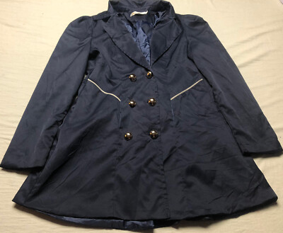 Korean Brand Star Jacket Suit Woman Navy Blue 2 Buttons Elegant Size Large