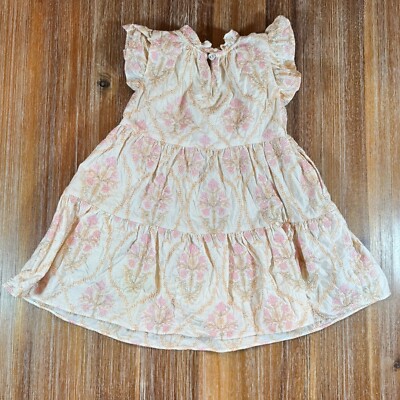 A Love A Girls Floral Embroidered Tiered Dress - Bohemian Style - Size 4