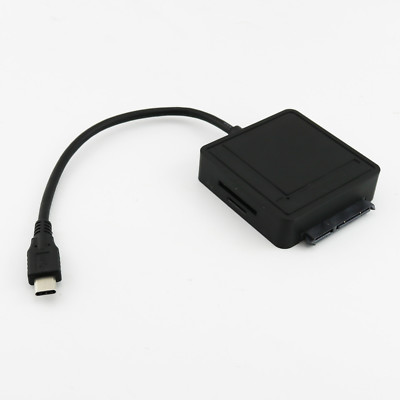 Type C to SATA Adapter with 2x USB 3.0 Ports and TF SD Multifunction Card Reader