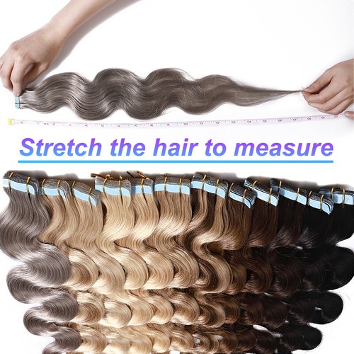 THICK 150g Wavy Tape In Human Hair Extensions Skin Weft Remy Full Head Virgin US - Picture 6 of 44