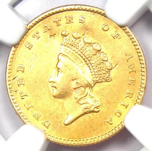 1854 Type 2 Indian Gold Dollar (G$1 Coin) - NGC Uncirculated Details (UNC MS)
