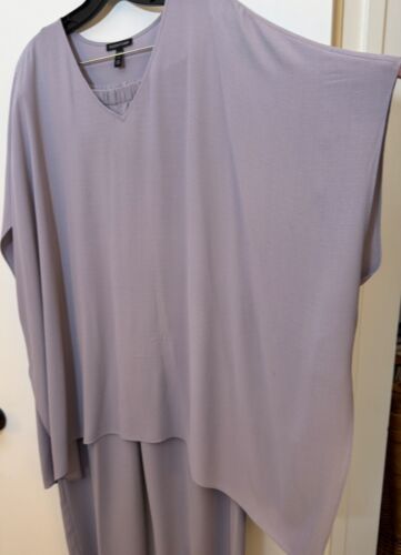 Eileen Fisher Misty Lilac Boxy Top & Straight Pants Silk Crepe Georgette L/XL - Picture 4 of 14