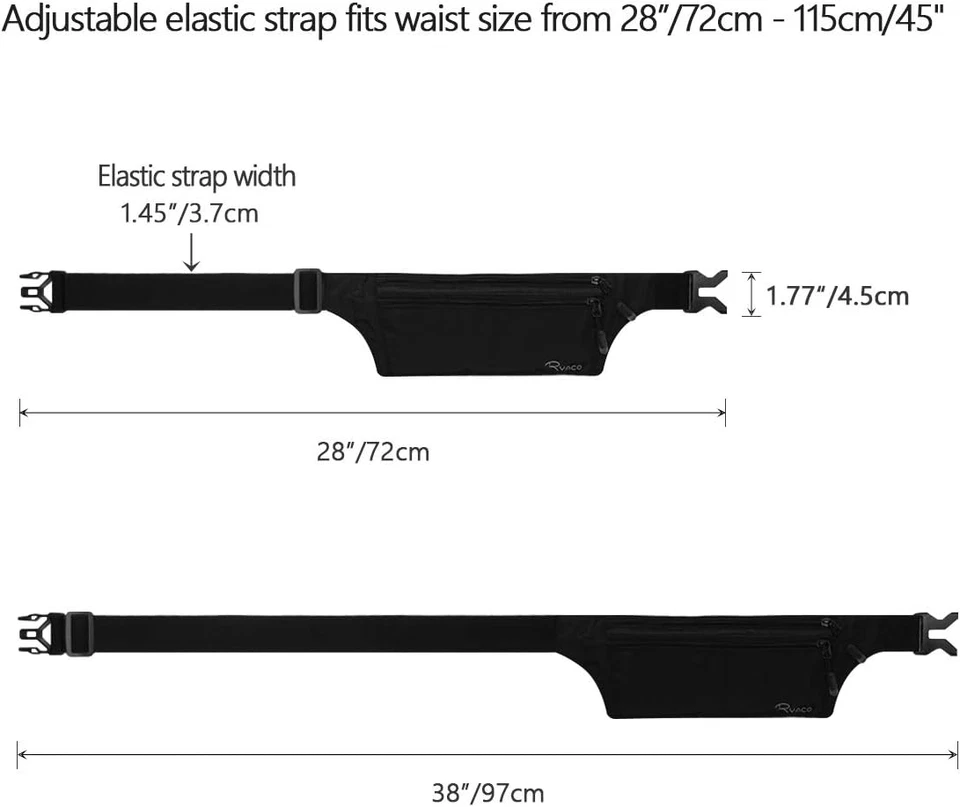 Cintura Portasoldi Nascosta RFID, Marsupio Da Viaggio Invisibile per Uomo E Donn - Immagine 4 di 4