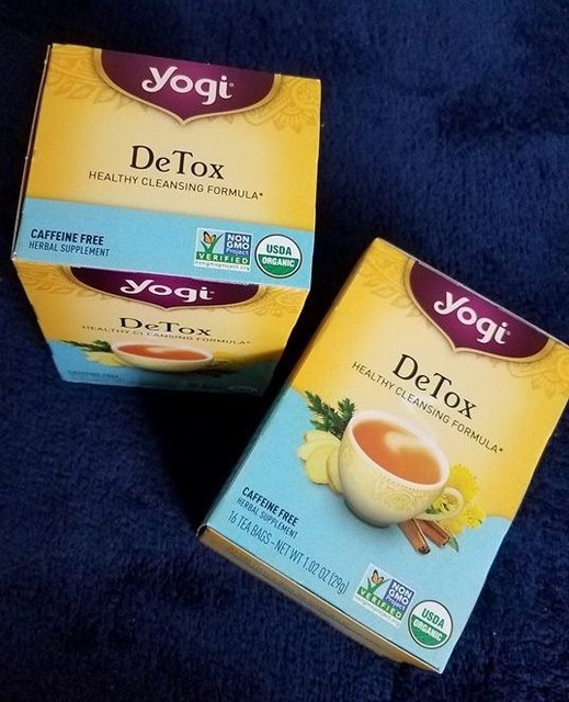 2 Boxes of YOGI DETOX Healthy Cleansing Formula Caffeine Free, 16 tea