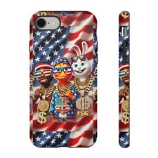 Tough Cases, American Patriot Cartoon Character Phone Cover, Funny USA Flag