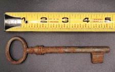 Large wrougth iron key Antique french architectural salvage castel Skeleton 