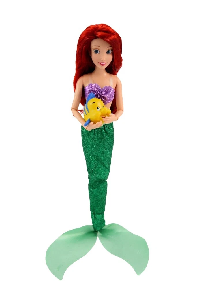 Disney Little Mermaid Ariel Classic Princess 11.5 Doll 1 Flounder Figure New