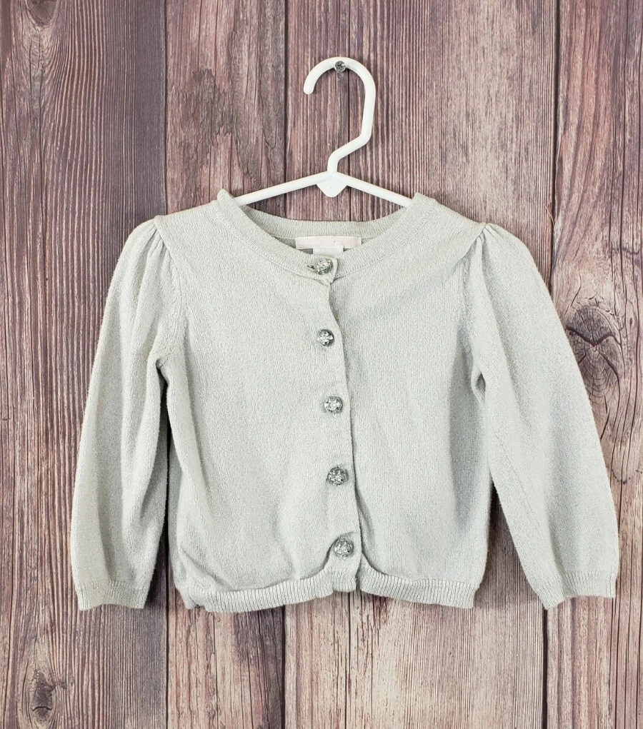 Baby girl top silver cardigan