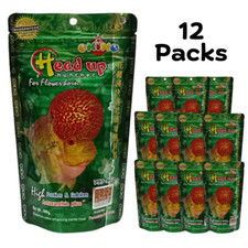 Okiko Fish Food Head Up Cichlid Flowerhorn Floating Pellets Quick Green 12 Packs