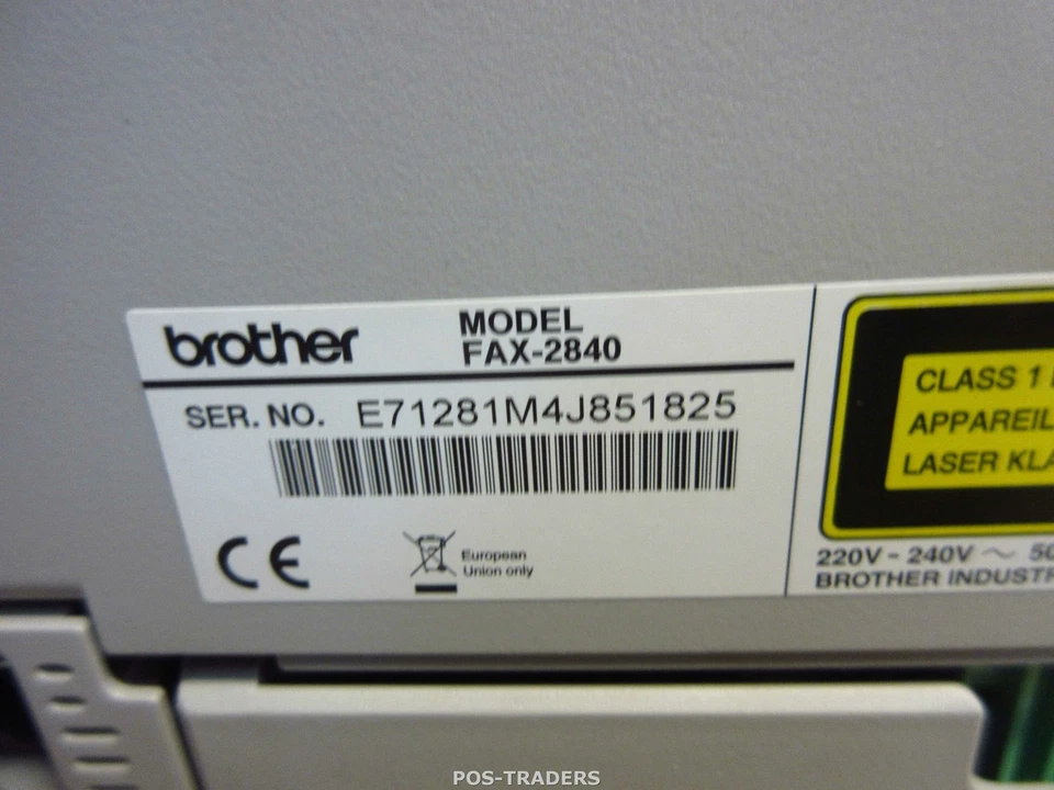 Brother FAX-2840 A4 Mono B/W Laser Fax Machine 15293 PRINTS - LINE ON COPY - Bild 4 von 4