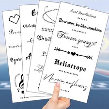 Tattoo stickers black and white alphabet tattoo stickers 10 pack