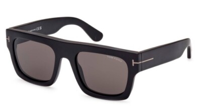 Tom Ford FT 0711 N Fausto 02A Matte Black Smoke Square Men's Sunglasses