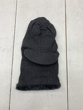 Grey Knit Sherpa Bill Balaclava One Size