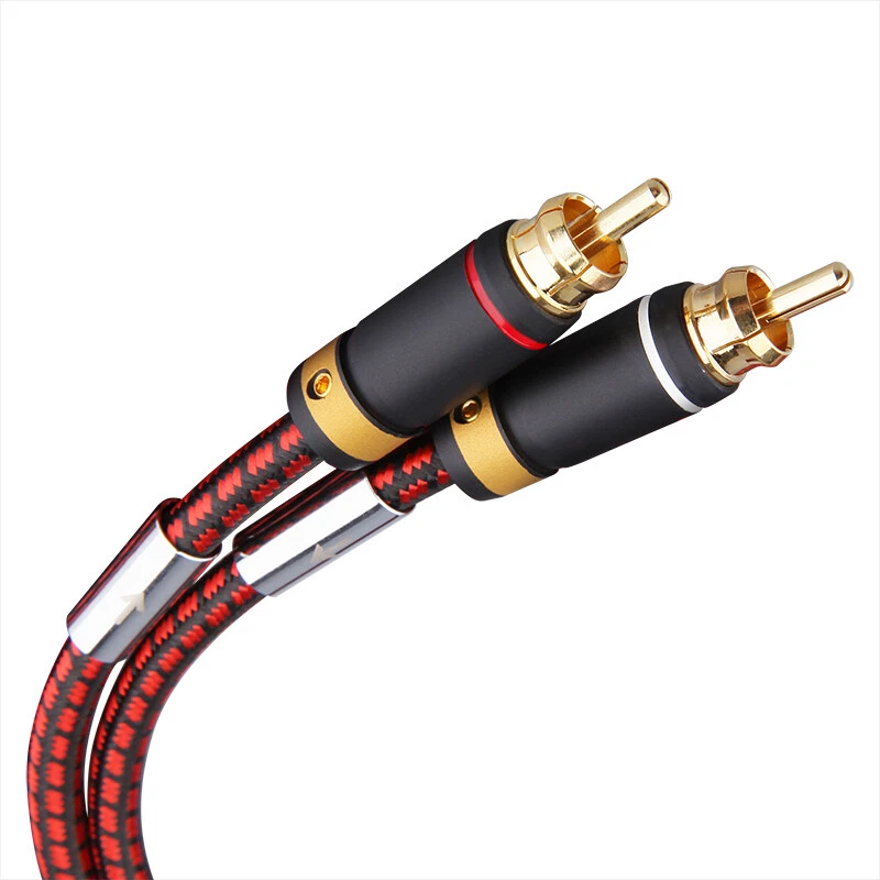 Auidophile 2RCA Male to 2RCA Male Stereo Audio Cable Hifi Subwoofer Gold Plated - Image 3 of 4