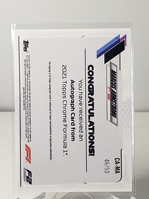 2021 Topps Chrome Formula 1 F1 Marcus Armstrong Gold Wave