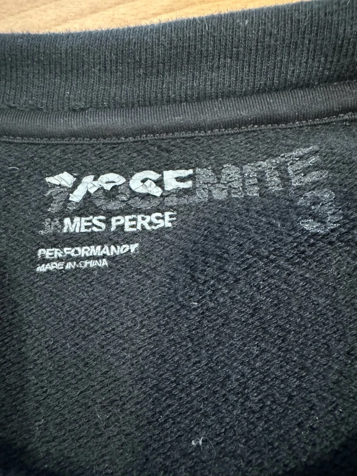 James Perse Yosemite Hombres Negro Algodón Cuello Redondo Manga Larga Sudadera Talla 3/L Foto 3 de 4