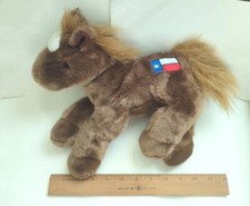 Vintage Stuffed Horse Aurora Pony Plush Stuffed Texas TX Lonestar State Flag