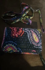 Vera Bradley RFID 3 in 1 Wallet Crossbody Bag Wristlet Twilight Paisley VG