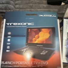 Trexonic 15.4" Portable LCD TV 1280x800 Rechargeable DVD Player ATSC USB Green