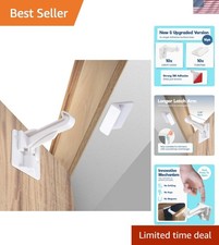 Upgraded Invisible Baby Proofing Cabinet Latch Locks 10 Pack - No Drilling or...