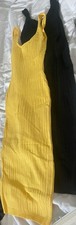 Hera Collection 2 Lot Set Summer Midi Ribbed Tank Dress Size S Black/Yellow