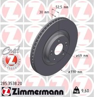 2X Bremsscheibe Coat Z Zimmermann 285.3538.20 FüR Hyundai I30 PDE PD Pden