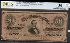 1864 $50 Confederate States of America - Richmond- PCGS VF 30