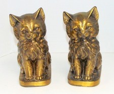 Pair MCM Kitten Brass Bookends