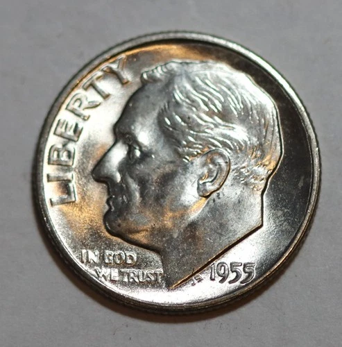 1955 S Roosevelt Dime BU Uncirculated Mint State 90% Silver 10c US Coin